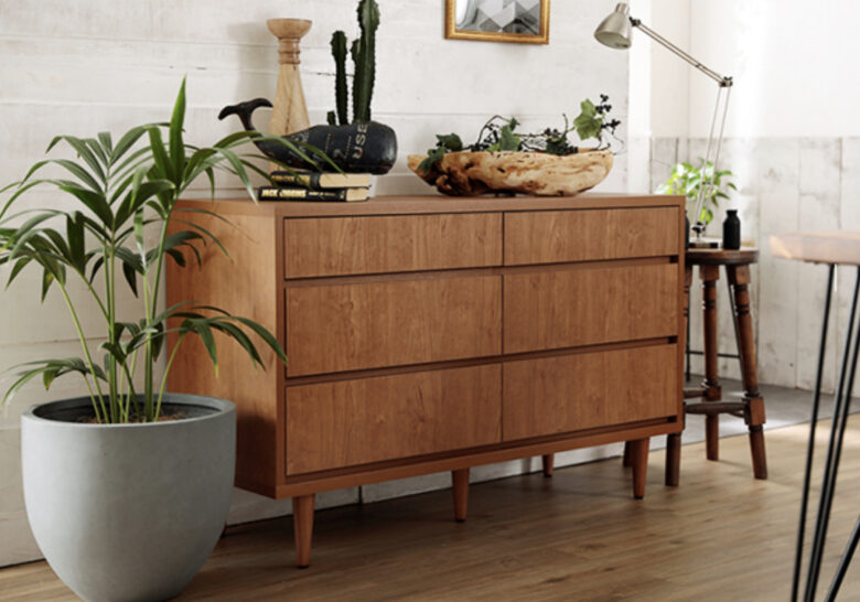 北欧モダン風　ブラウン木製チェスト 6引き出し 北欧モダン風 ブラウン木製チェスト 6引き出し 商品コード：im-046